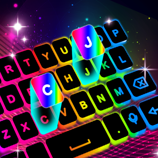 neon led keyboard rgb emoji